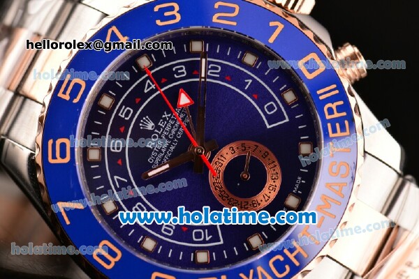Rolex Yacht-Master II Asia 3836 Automatic Steel/Rose Gold Case with Blue Dial and White Markers - Click Image to Close
